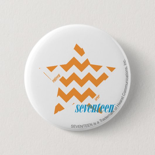 ZigZag Oranje 3 Ronde Button 5,7 Cm (Voorkant)