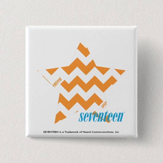 ZigZag Oranje 3 Vierkante Button 5,1 Cm (Voorkant)