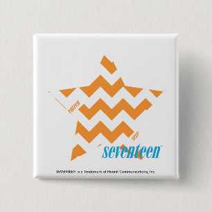 ZigZag Oranje 3 Vierkante Button 5,1 Cm