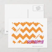 ZigZag Oranje 4 Briefkaart (Voorkant / Achterkant)