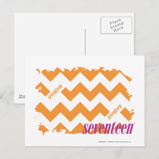 ZigZag Oranje 4 Briefkaart (Voorkant / Achterkant)