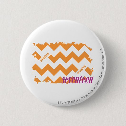ZigZag Oranje 4 Ronde Button 5,7 Cm (Voorkant)