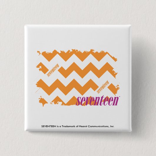 ZigZag Oranje 4 Vierkante Button 5,1 Cm (Voorkant)