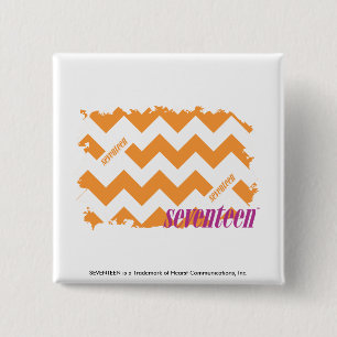 ZigZag Oranje 4 Vierkante Button 5,1 Cm