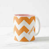 ZigZag Oranje Tweekleurige Koffiemok (Voorkant rechts)