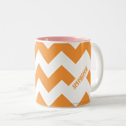 ZigZag Oranje Tweekleurige Koffiemok (Voorkant rechts)