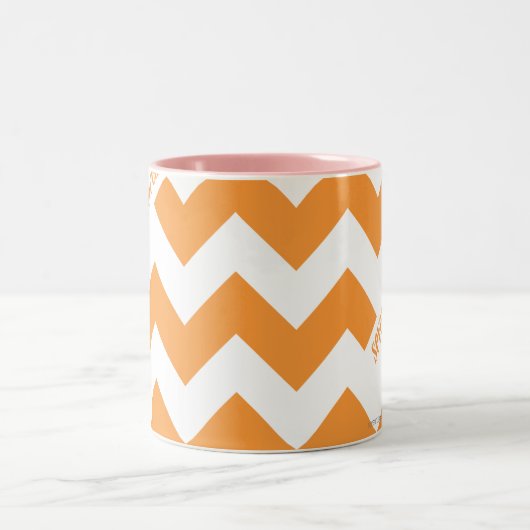 ZigZag Oranje Tweekleurige Koffiemok (Center)