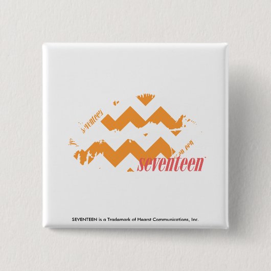 ZigZag Oranje Vierkante Button 5,1 Cm (Voorkant)