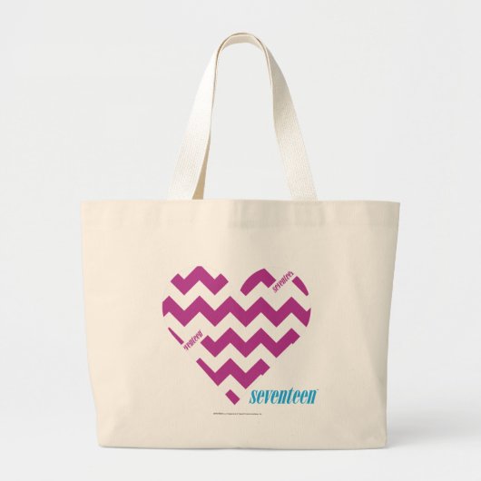 ZigZag Paars 2 Grote Tote Bag (Voorkant)