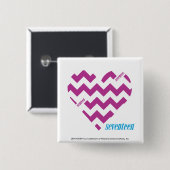 ZigZag Paars 2 Vierkante Button 5,1 Cm (Voorkant /achterkant)