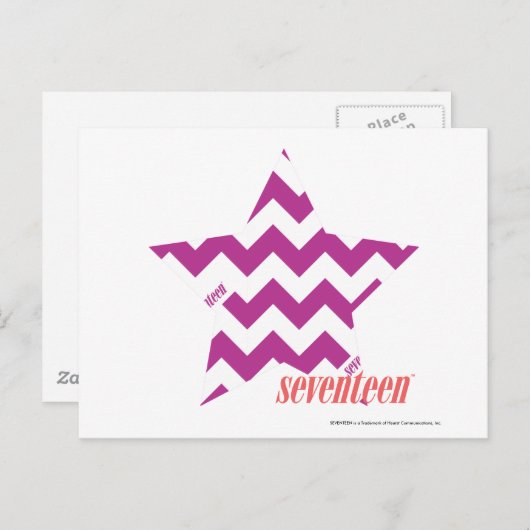 ZigZag Paars 4 Briefkaart (Voorkant / Achterkant)