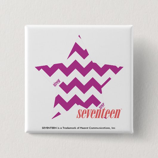 ZigZag Paars 4 Vierkante Button 5,1 Cm (Voorkant)