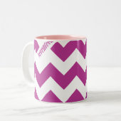 ZigZag Paars Tweekleurige Koffiemok (Voorkant links)