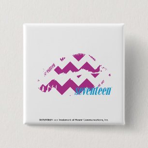 ZigZag Paars Vierkante Button 5,1 Cm