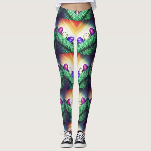 Zigzag paaseieren leggings (Voorkant)