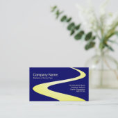 ZigZag Path - Gele schaduwen op donkerblauw Visitekaartje (Staand voorkant)