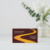 ZigZag Path - Oranje met Dark Brown 330000 Visitekaartje (Staand voorkant)