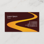 ZigZag Path - Oranje met Dark Brown 330000 Visitekaartje (Achterkant)