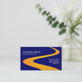 ZigZag Path - Oranje met donkerblauw Visitekaartje (Staand voorkant)