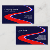 ZigZag Path - Rood, Wit en Blauw op Dark Navy Visitekaartje (Voorkant / Achterkant)