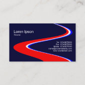 ZigZag Path - Rood, Wit en Blauw op Dark Navy Visitekaartje (Achterkant)