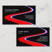 ZigZag Path - Rood, Wit en Blauw - Op Zwart Visitekaartje (Voorkant / Achterkant)
