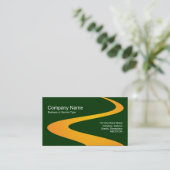 ZigZag Path - Sinaasappel met donkergroen 003300 Visitekaartje (Staand voorkant)