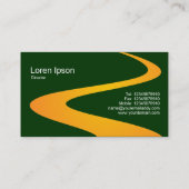 ZigZag Path - Sinaasappel met donkergroen 003300 Visitekaartje (Achterkant)
