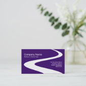 ZigZag Path - White on Deep Paars 330066 Visitekaartje (Staand voorkant)