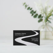 ZigZag Path - Wit (in de schaduw gesteld) op zwart Visitekaartje (Staand voorkant)