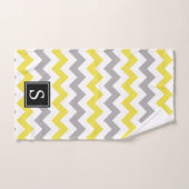 Zigzag patroon, Chevron, Geel, Grijs, Monogram Bad Handdoek (Handdoek)