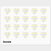 Zigzag Patroon, Chevron, Geel, Grijs, Trouwen Hart Sticker (Vel)