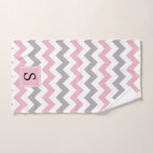 Zigzag patroon, Chevron patroon, roze, monogram Bad Handdoek (Handdoek)