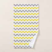 Zigzag Patroon, Chevron Pattern, Geel, Grijs Bad Handdoek (Handdoek)