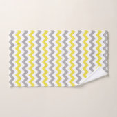 Zigzag Patroon, Chevron Pattern, Geel, Grijs Bad Handdoek (Handdoek)