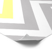 Zigzag Patroon, Chevron Pattern, Geel, Grijs Poster (Hoek)