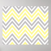 Zigzag Patroon, Chevron Pattern, Geel, Grijs Poster (Voorkant)