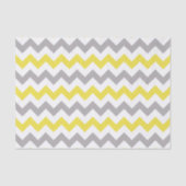 Zigzag Patroon, Chevron Pattern, Geel, Grijs Tissuepapier (Voorkant)