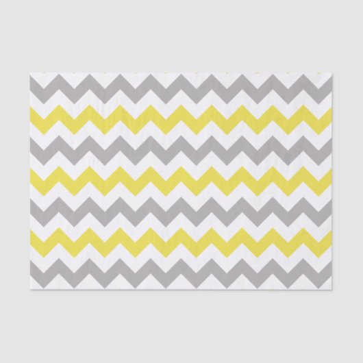 Zigzag Patroon, Chevron Pattern, Geel, Grijs Tissuepapier (Voorkant)