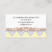 Zigzag Patroon, Chevron Pattern, Geel, Grijs Visitekaartje (Achterkant)