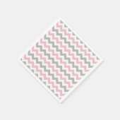 Zigzag Patroon, Chevron Pattern, Roze, grijs Servet (Hoek)