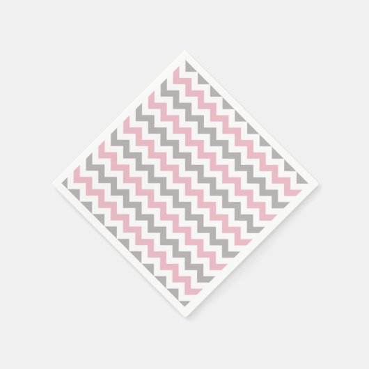 Zigzag Patroon, Chevron Pattern, Roze, grijs Servet (Hoek)