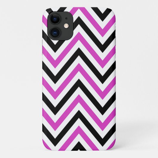 Zigzag Patroon, Chevron Pattern, Roze, Zwart Case-Mate iPhone Case (Achterkant)