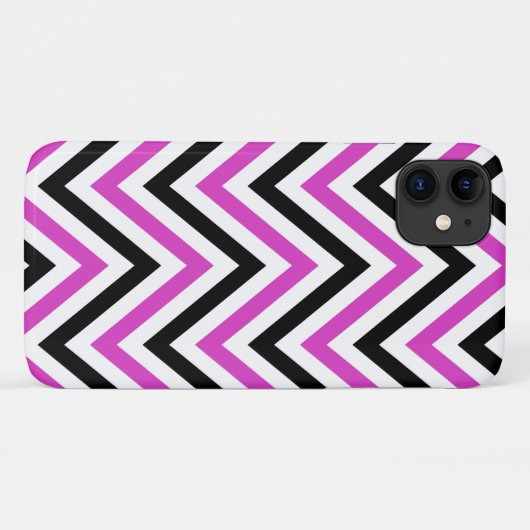 Zigzag Patroon, Chevron Pattern, Roze, Zwart Case-Mate iPhone Case (Achterkant (horizontaal))