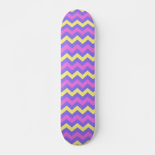 Zigzag patroon (geel, paars en roze) skateboard (Voorkant)