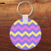 Zigzag-patroon (geel, parezen en roze) sleutelhanger (Voorkant)