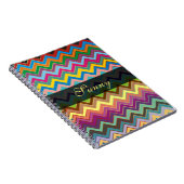 ZIGZAG patroon - gekleurd + jouw tekst Notitieboek (Rechterzijde)