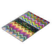 ZIGZAG patroon - gekleurd + jouw tekst Notitieboek (Linkerzijde)