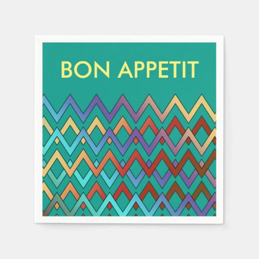 ZIGZAG patroon - gekleurd + jouw tekst Servetten (Voorkant)