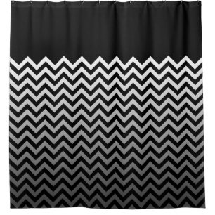 ZIGZAG patroon - grijze gradiënten + uw rug. Douchegordijn